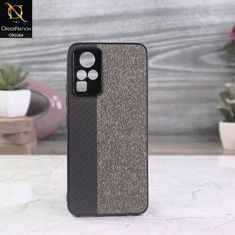 Infinix Zero X Pro Cover - Black - New Dual Tone Fabric Style Soft TPU Case With Camera Protection