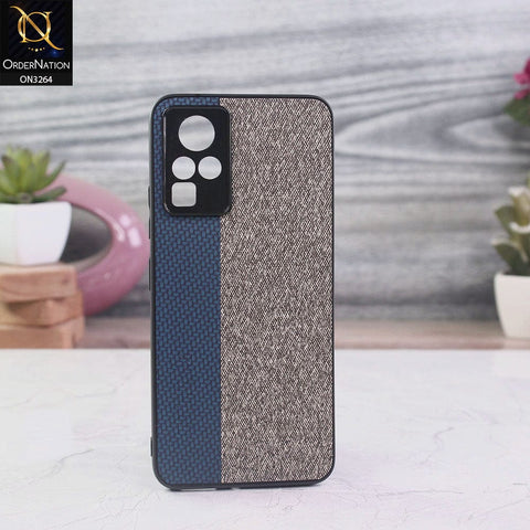Infinix Zero X Pro Cover - Blue - New Dual Tone Fabric Style Soft TPU Case With Camera Protection