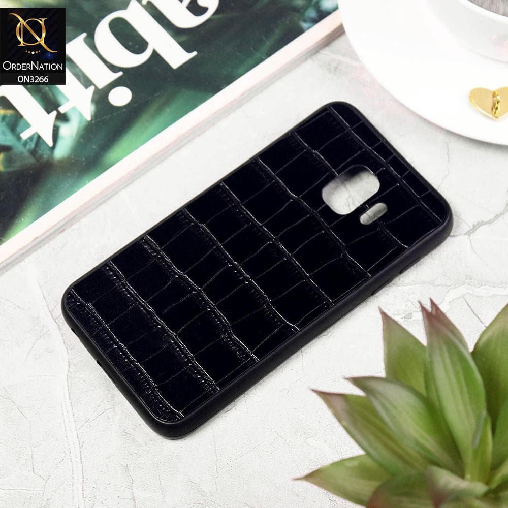 Samsung Galaxy J2 Core 2018 Cover - Black - Leather Texture Soft Silicone Case