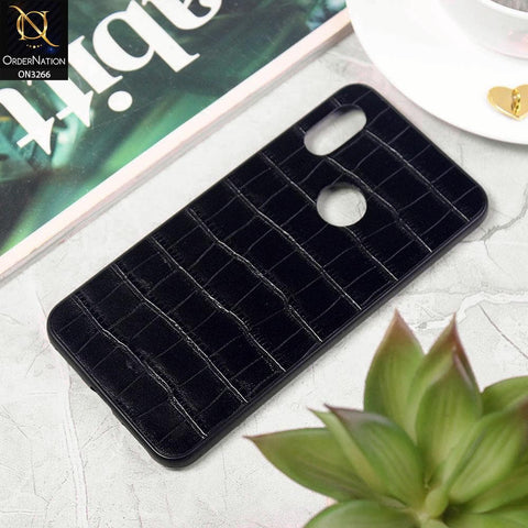 Xiaomi Mi A2 Lite / Redmi 6 Pro Cover - Black - Leather Texture Soft Silicone Case