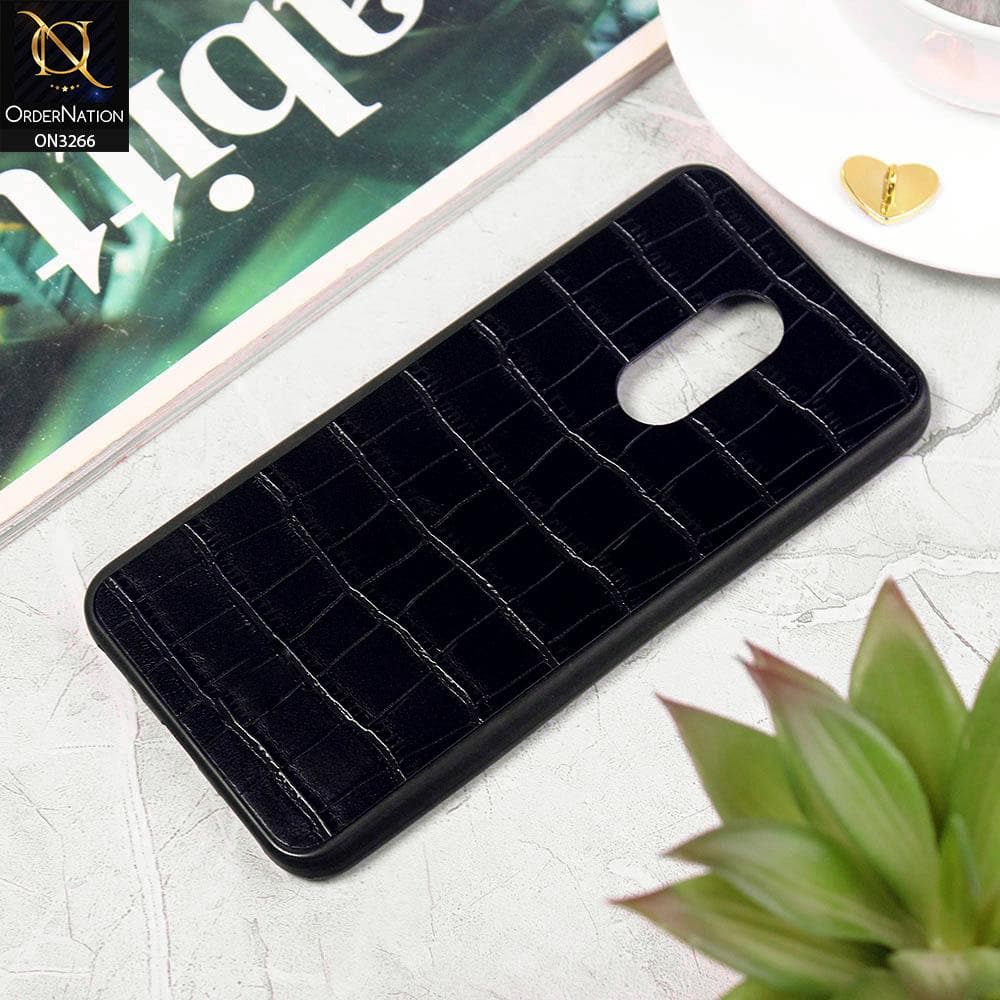 Xiaomi Redmi Note 5 / Redmi 5 Plus Cover - Black - Leather Texture Soft Silicone Case