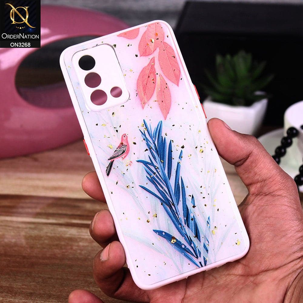 Oppo A74 Cover - Design 2 - Spring Series Foil Glitter Camera Protection Soft Case