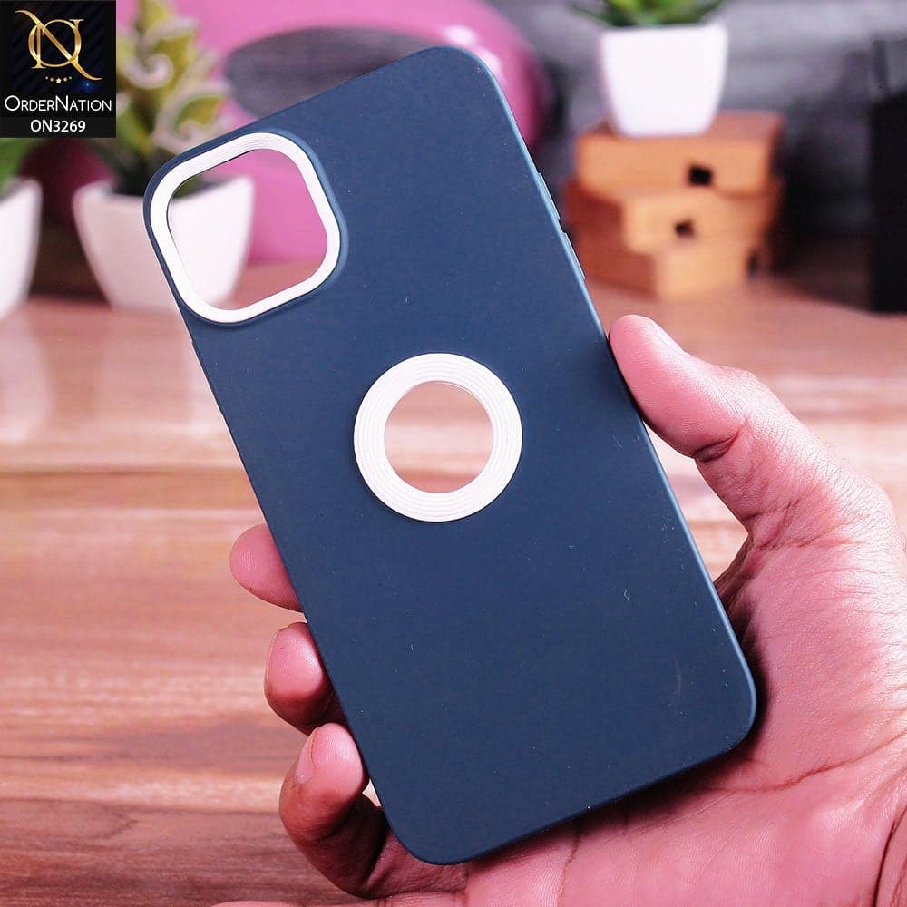 iPhone 11 Pro Max Cover - Blue Design 2 - New Soft Protective Silicone Case with Logo Hole