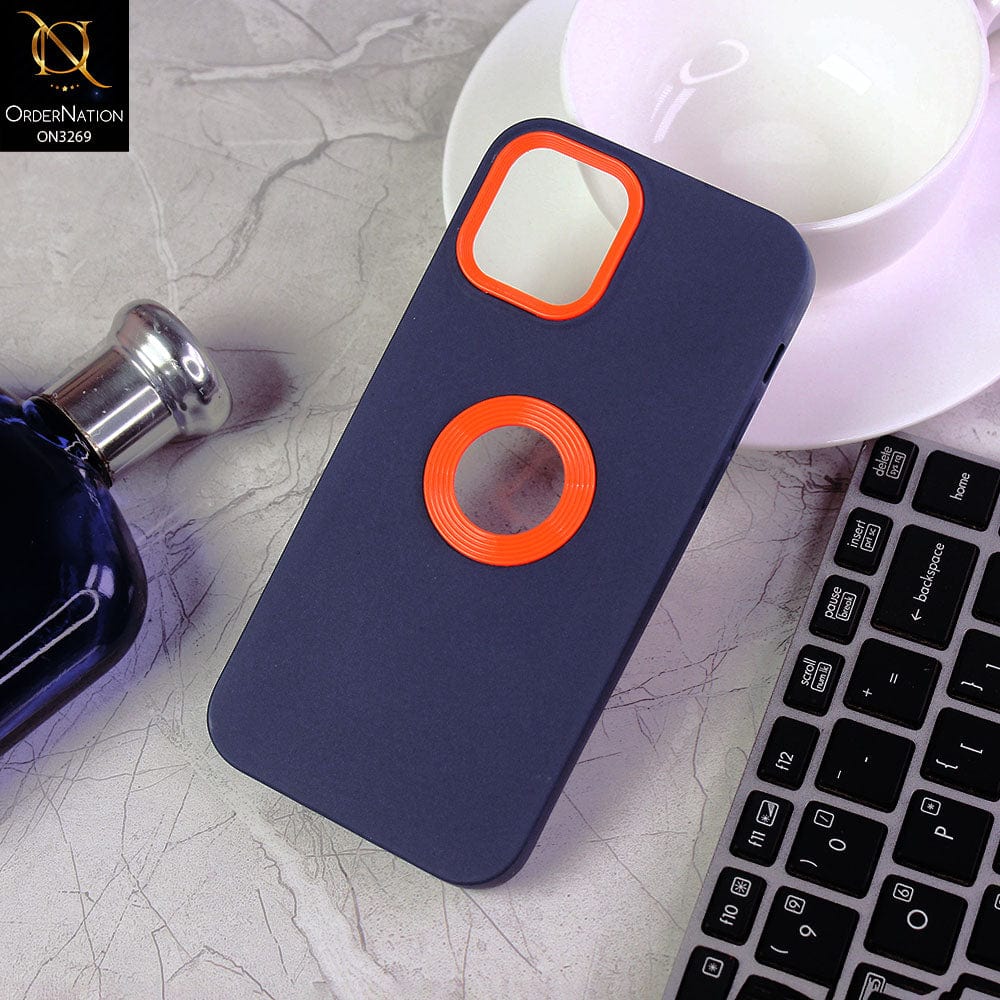 iPhone 12 Pro Cover - Blue -New Soft Protective Silicone Case with Logo Hole