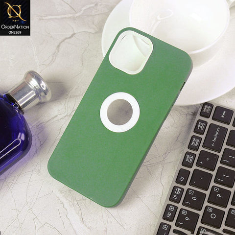 iPhone 12 Pro Cover - Green Design1 -New Soft Protective Silicone Case with Logo Hole