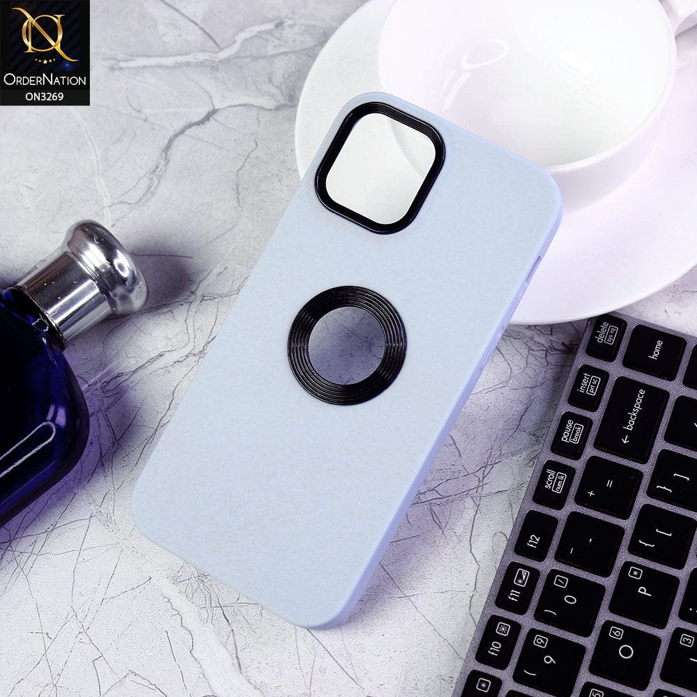 iPhone 12 Pro Cover - Sky Blue Design 3 -New Soft Protective Silicone Case with Logo Hole