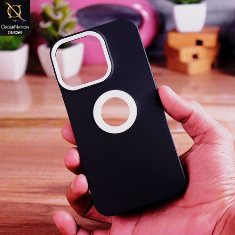 iPhone 13 Pro Cover - Black Design 2 - New Soft Protective Silicone Case with Logo Hole