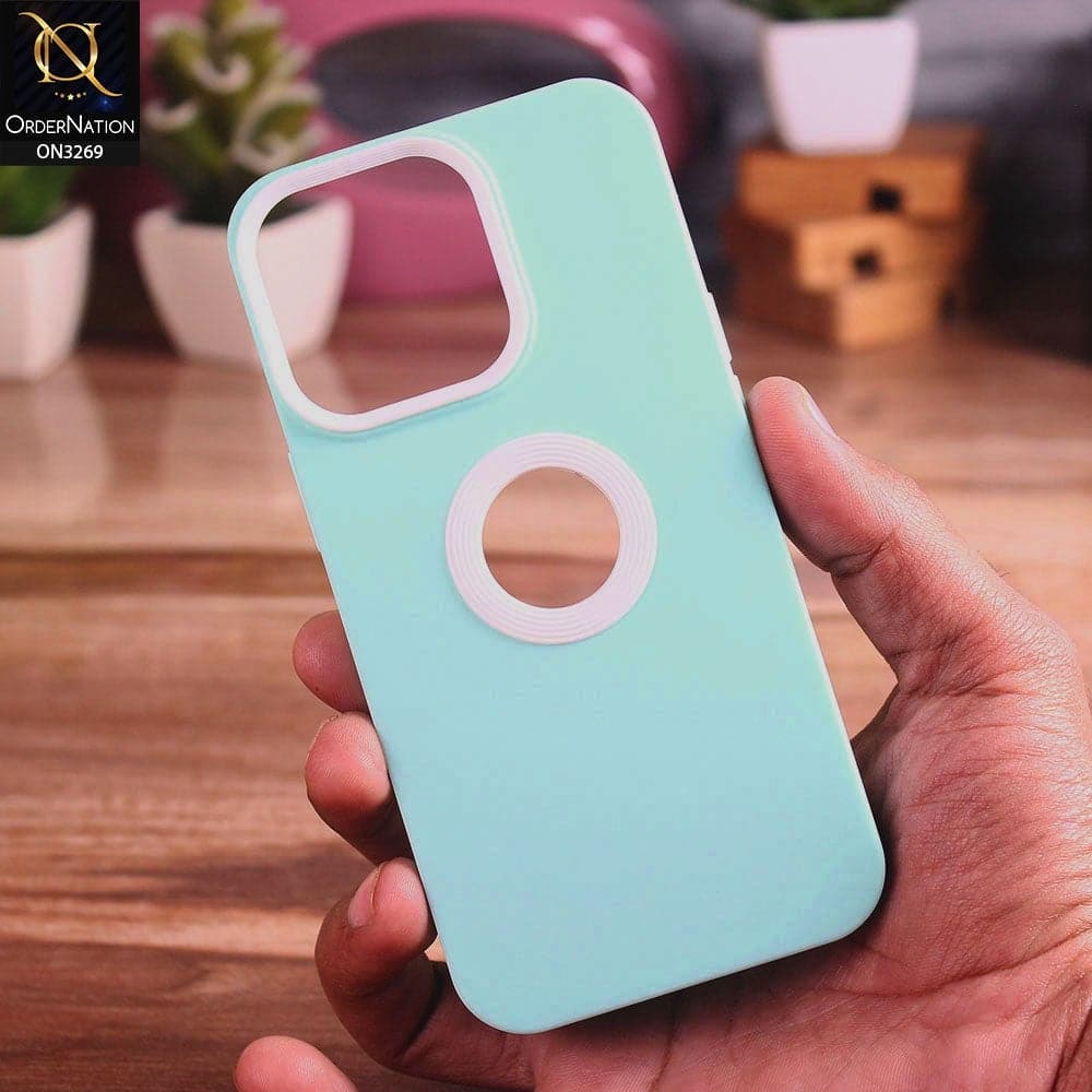 iPhone 13 Pro Cover - Sea Green - New Soft Protective Silicone Case with Logo Hole