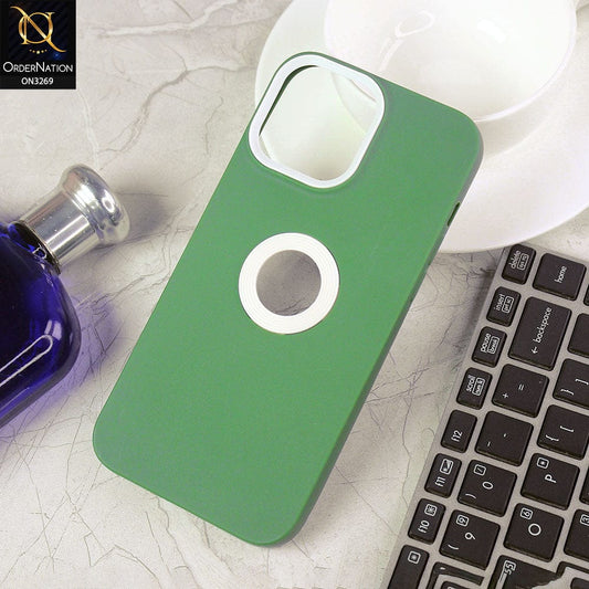 iPhone 13 Pro Max Cover - Green Design1 -New Soft Protective Silicone Case with Logo Hole