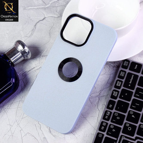 iPhone 13 Pro Max Cover - Sky Blue Design 3 -New Soft Protective Silicone Case with Logo Hole