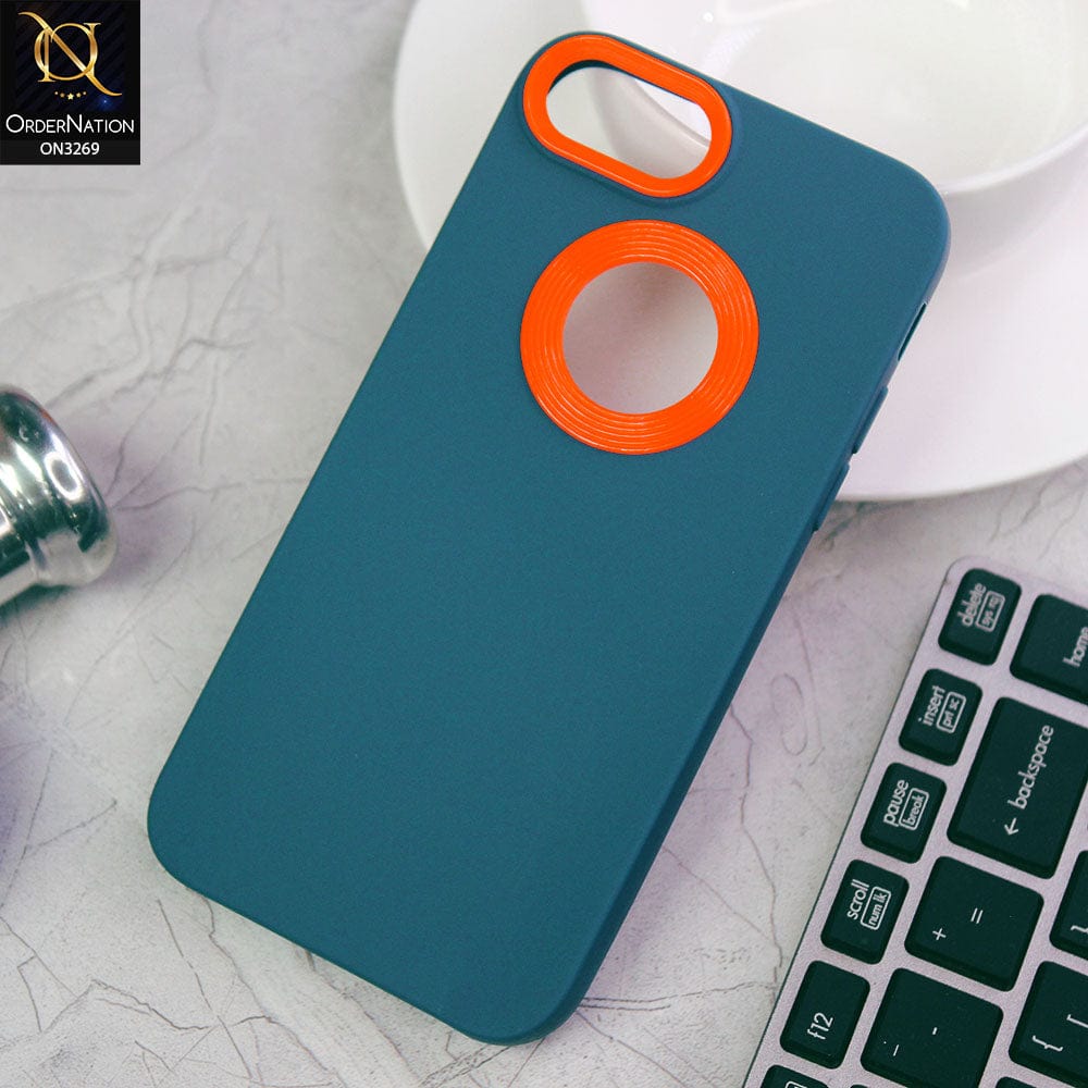 iPhone 8 / 7 Cover - Blue - New Soft Protective Silicone Case with Logo Hole