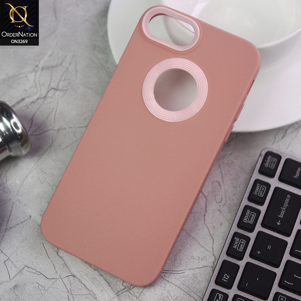 iPhone 8 / 7 Cover - Pink - New Soft Protective Silicone Case with Logo Hole
