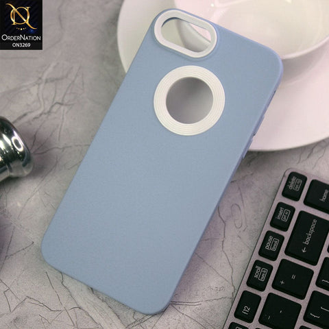 iPhone 8 / 7 Cover - Sky Blue - New Soft Protective Silicone Case with Logo Hole