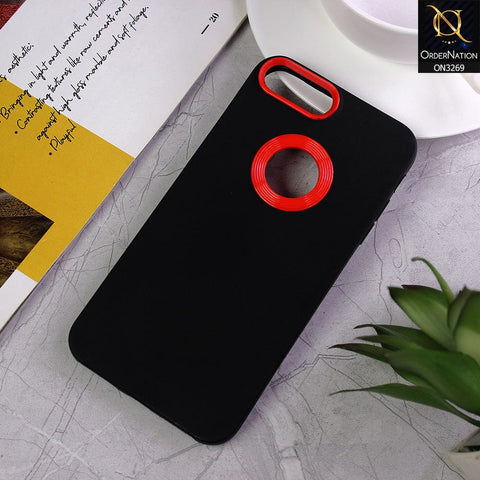 iPhone 8 Plus / 7 Plus Cover - Black - New Soft Protective Silicone Case with Logo Hole