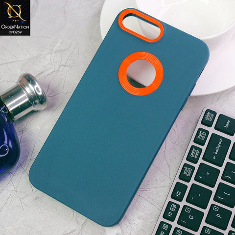 iPhone 8 Plus / 7 Plus Cover - Blue - New Soft Protective Silicone Case with Logo Hole