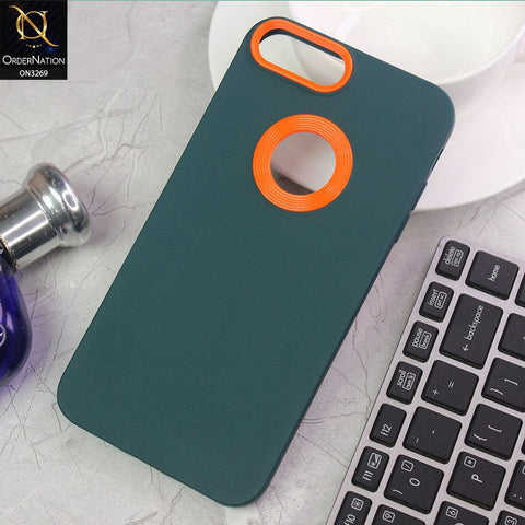 iPhone 8 Plus / 7 Plus Cover - Green - New Soft Protective Silicone Case with Logo Hole