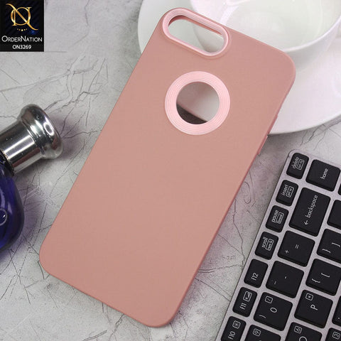 iPhone 8 Plus / 7 Plus Cover - Pink - New Soft Protective Silicone Case with Logo Hole