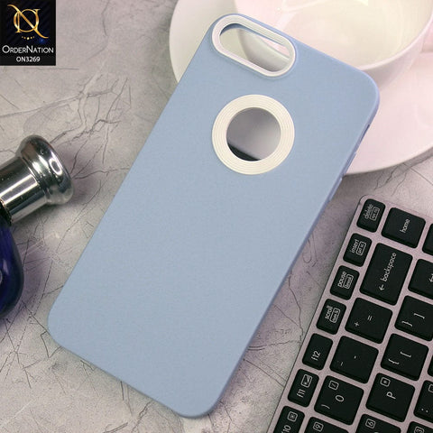 iPhone 8 Plus / 7 Plus  Cover - Sky Blue - New Soft Protective Silicone Case with Logo Hole
