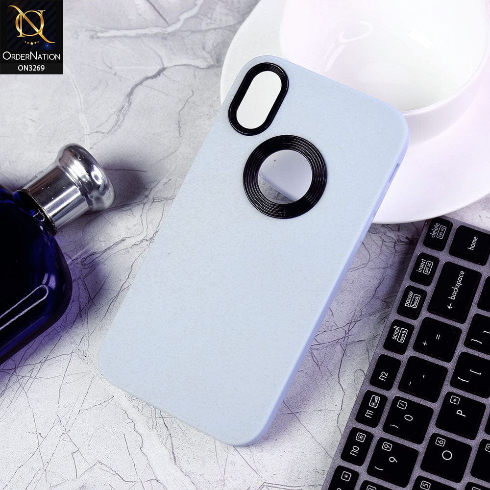 iPhone XR Cover - Sky Blue Design 3 -New Soft Protective Silicone Case with Logo Hole