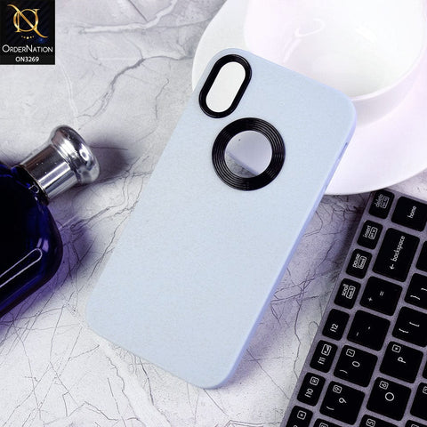 iPhone XR Cover - Sky Blue Design 3 -New Soft Protective Silicone Case with Logo Hole
