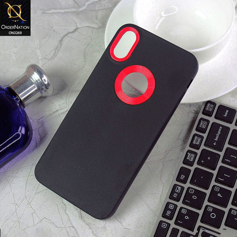 iPhone XS Max Cover - Black Design1 -New Soft Protective Silicone Case with Logo Hole