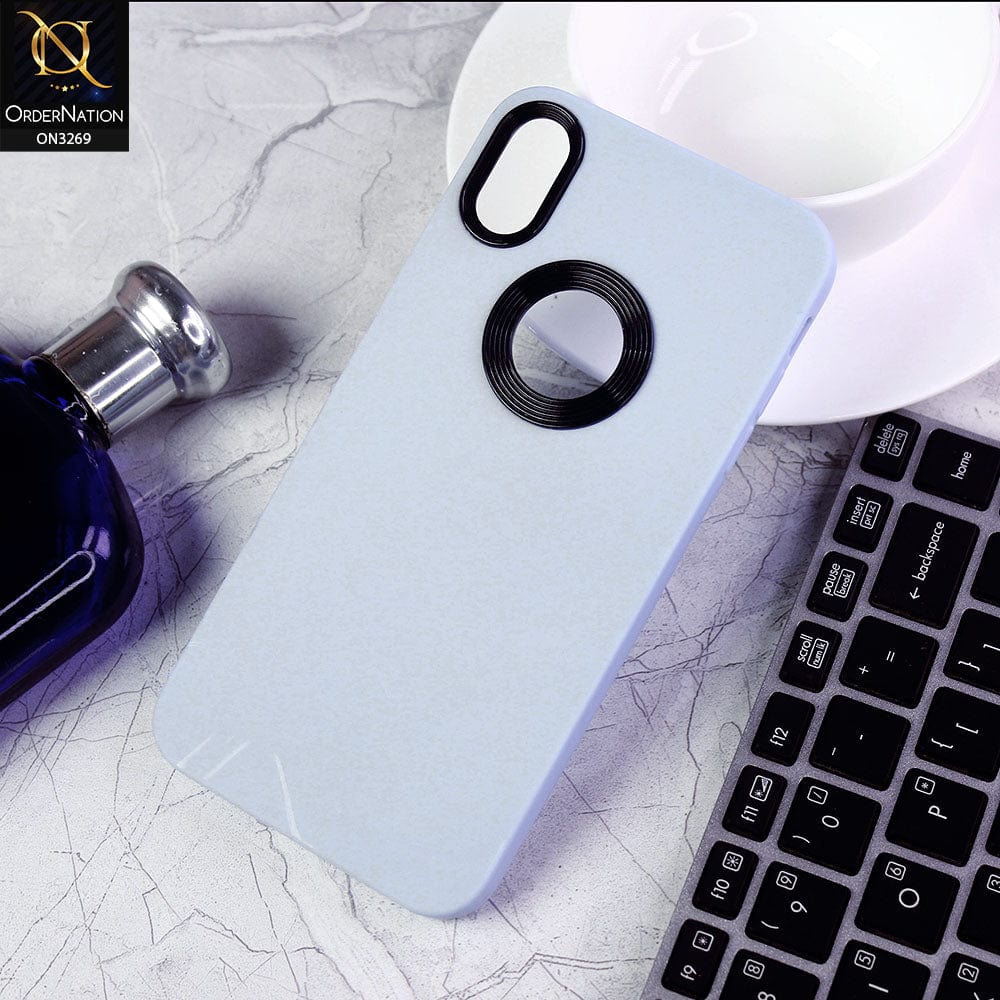 iPhone XS Max Cover - Sky Blue Design 3 -New Soft Protective Silicone Case with Logo Hole