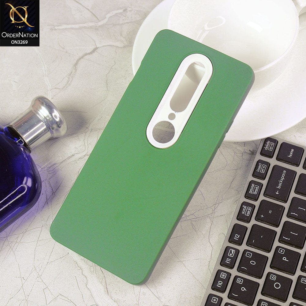 OnePlus 8 4G Cover - Green Design1 -New Soft Protective Silicone Case with Logo Hole