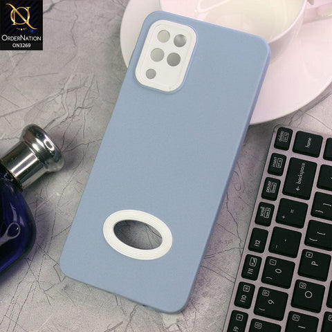 Samsung Galaxy A12 Cover - Sky Blue - New Soft Protective Silicone Case with Logo Hole