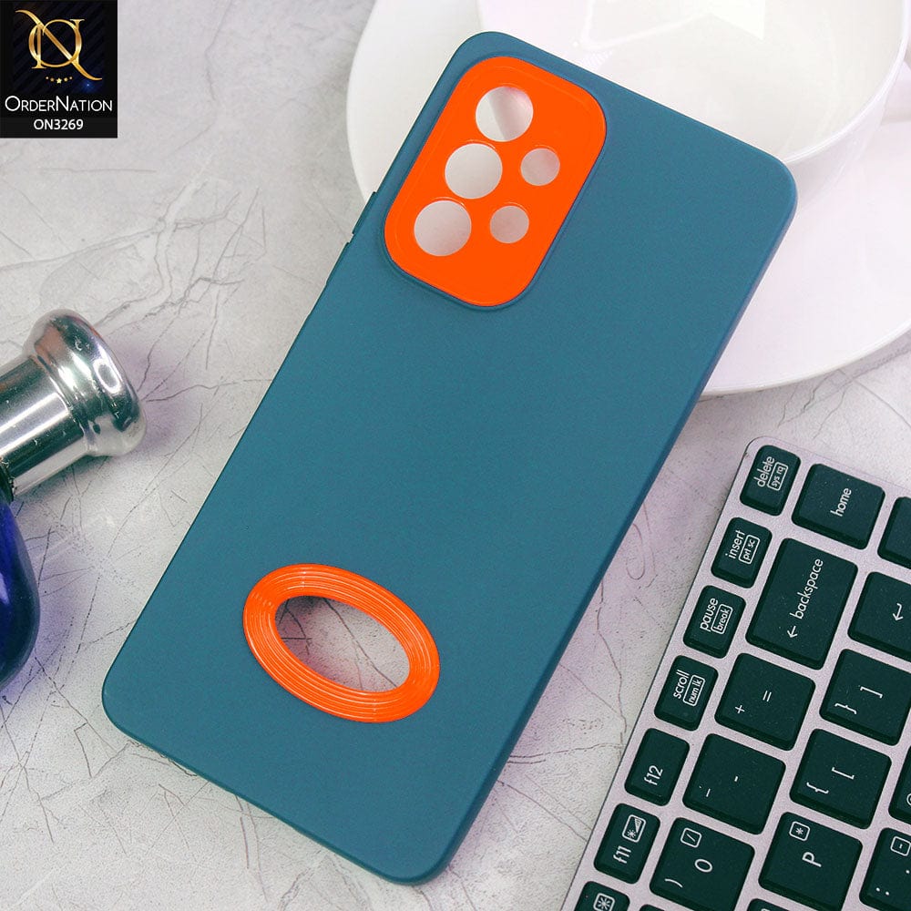 Samsung Galaxy A13 Cover - Blue - New Soft Protective Silicone Case with Logo Hole