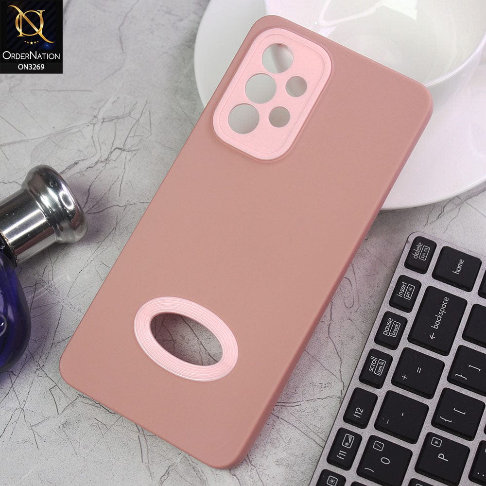 Samsung Galaxy A13 Cover - Pink - New Soft Protective Silicone Case with Logo Hole