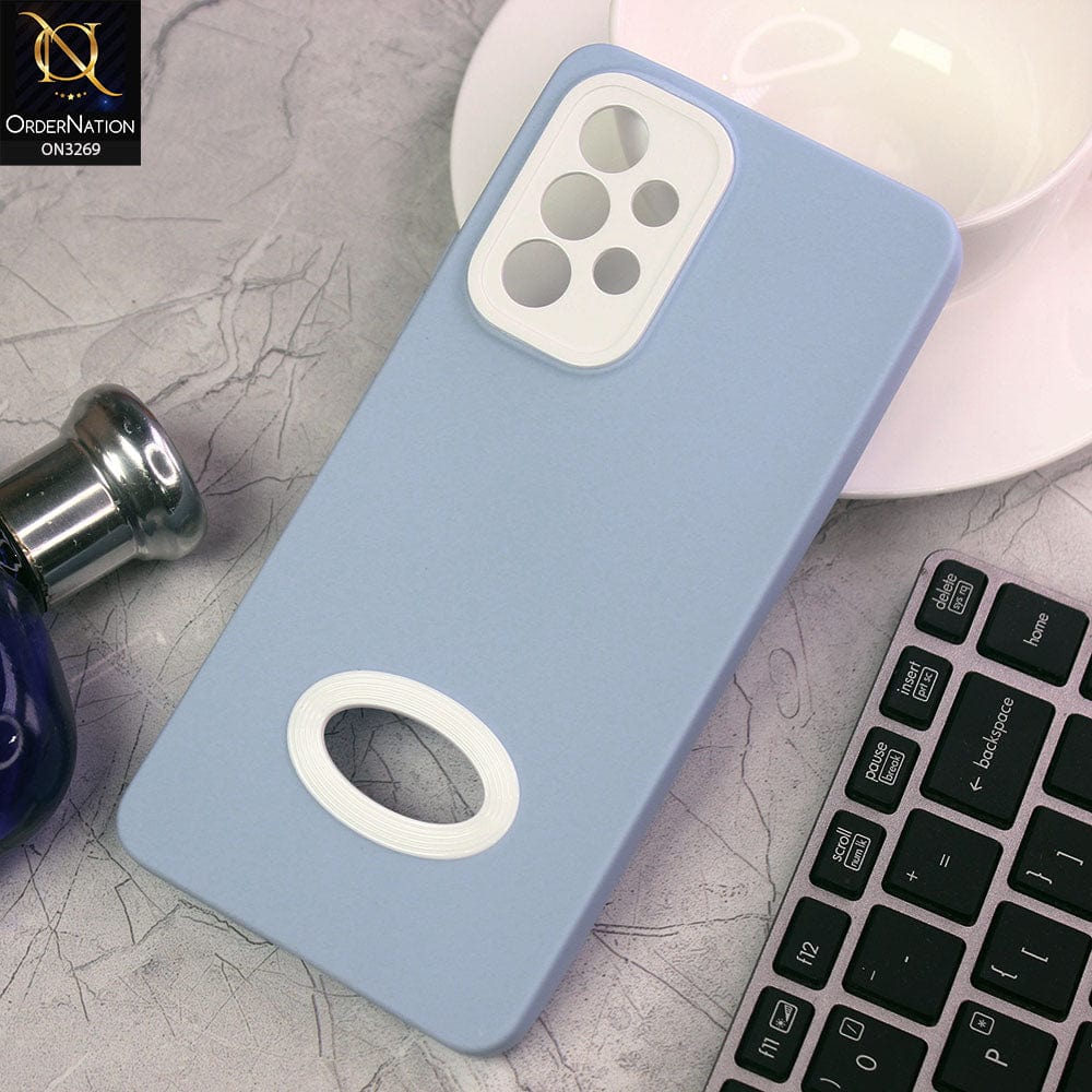 Samsung Galaxy A13 Cover - Sky Blue - New Soft Protective Silicone Case with Logo Hole