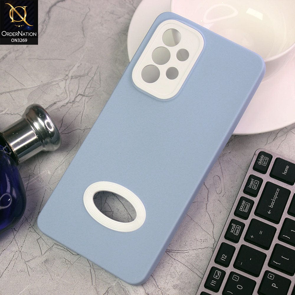 Samsung Galaxy A32 Cover - Sky Blue - New Soft Protective Silicone Case with Logo Hole