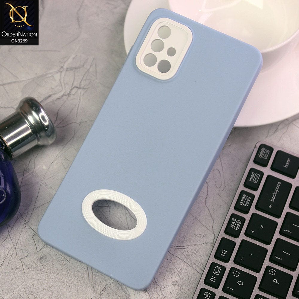 Samsung Galaxy A51 Cover - Sky Blue - New Soft Protective Silicone Case with Logo Hole