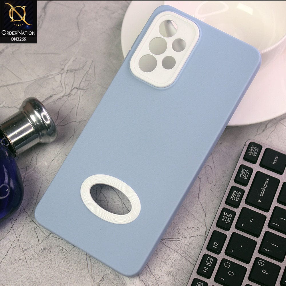 Samsung Galaxy A73 5G Cover - Sky Blue - New Soft Protective Silicone Case with Logo Hole
