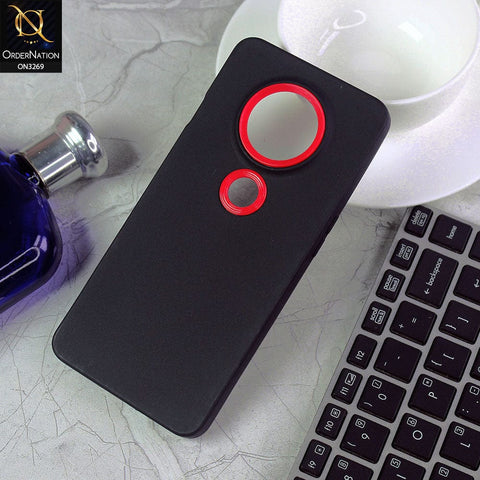 OnePlus 7T Cover - Black Design1 -New Soft Protective Silicone Case with Logo Hole
