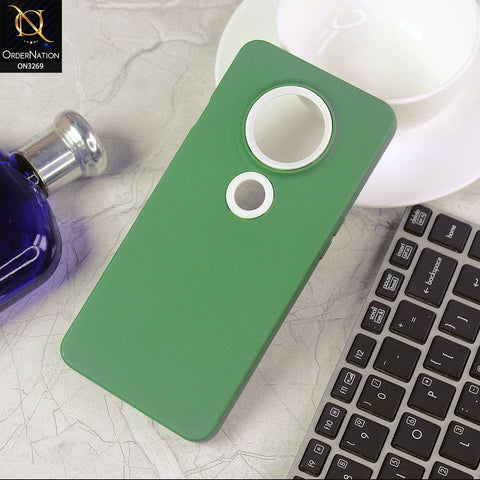 OnePlus 7T Cover - Green Design1 -New Soft Protective Silicone Case with Logo Hole