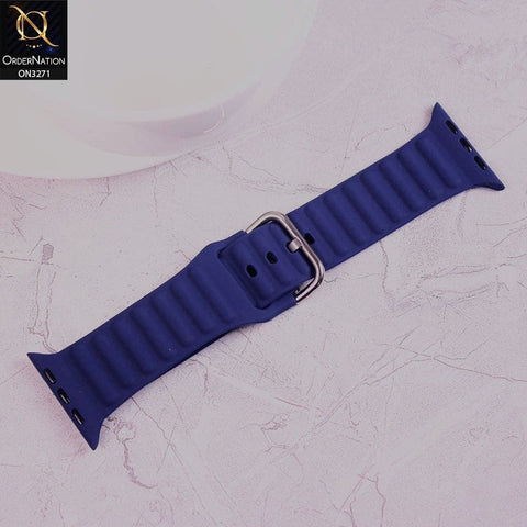 Apple Watch Series 6 (44mm) Strap - Blue - New Style Soft Silicone Smart Watch Strap