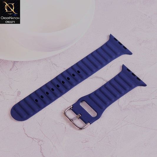 Apple Watch Series 7 (41mm) Strap - Blue - New Style Soft Silicone Smart Watch Strap