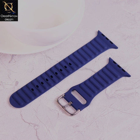 Apple Watch SE (44mm) Strap - Blue - New Style Soft Silicone Smart Watch Strap