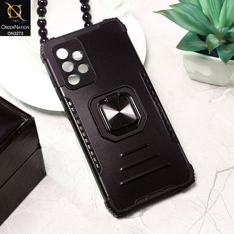Samsung Galaxy A52s 5G Cover - Black - New Stylish Hybrid Finger Holder Camera Protection Soft Case