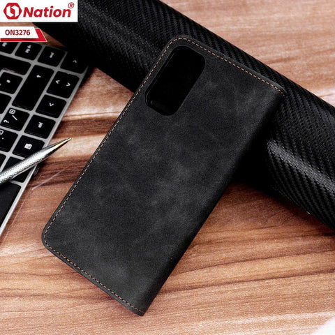 OnePlus Nord 2 Cover - Black - ONation Business Flip Series - Premium Magnetic Leather Wallet Flip book Card Slots Soft Case