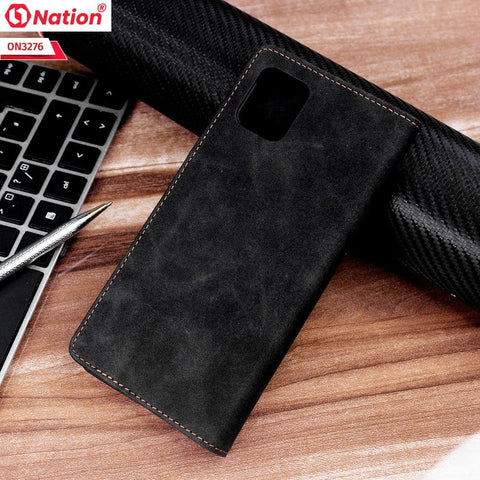 Samsung Galaxy A81 Cover - Black - ONation Business Flip Series - Premium Magnetic Leather Wallet Flip book Card Slots Soft Case - ( Stylus Pen Will Not Work Besause Of Magnet)