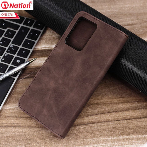 Samsung Galaxy Note 20 Ultra Cover - Dark Brown - ONation Business Flip Series - Premium Magnetic Leather Wallet Flip book Card Slots Soft Case - (Stylus Pen Will Not Work Because Of  Magnet)