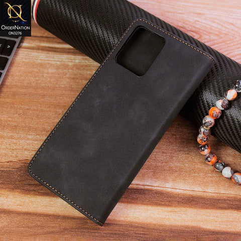 Realme 8 Pro Cover - Black - ONation Business Flip Series - Premium Magnetic Leather Wallet Flip book Card Slots Soft Case