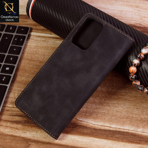 Xiaomi Redmi 10 Prime Cover - Black - ONation Business Flip Series - Premium Magnetic Leather Wallet Flip book Card Slots Soft Case