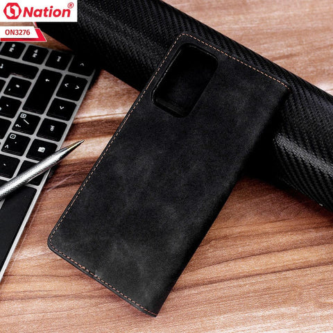 Xiaomi Redmi Note 11 Cover - Black - ONation Business Flip Series - Premium Magnetic Leather Wallet Flip book Card Slots Soft Case