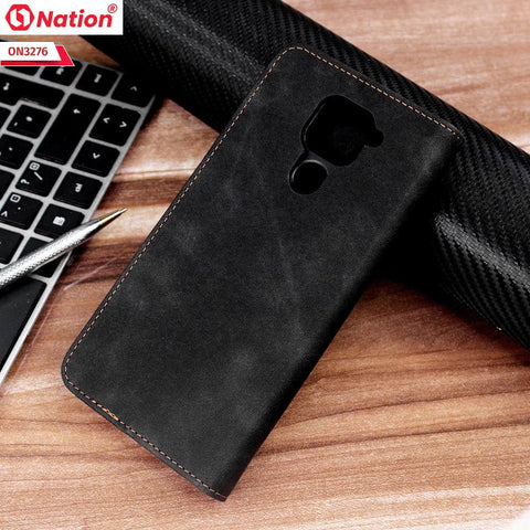 Xiaomi Redmi Note 9 Cover - Black - ONation Business Flip Series - Premium Magnetic Leather Wallet Flip book Card Slots Soft Case