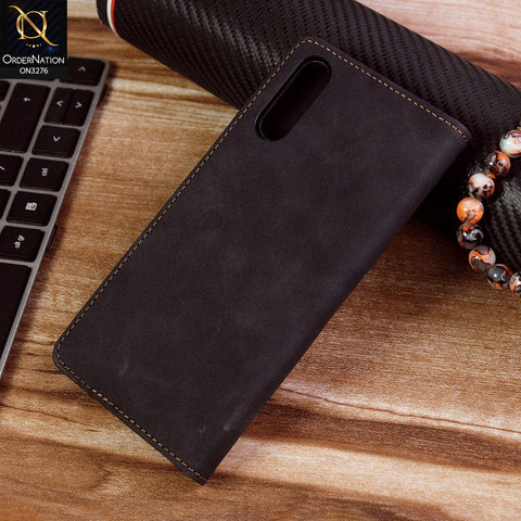 Vivo S1 Cover - Black - ONation Business Flip Series - Premium Magnetic Leather Wallet Flip book Card Slots Soft Case