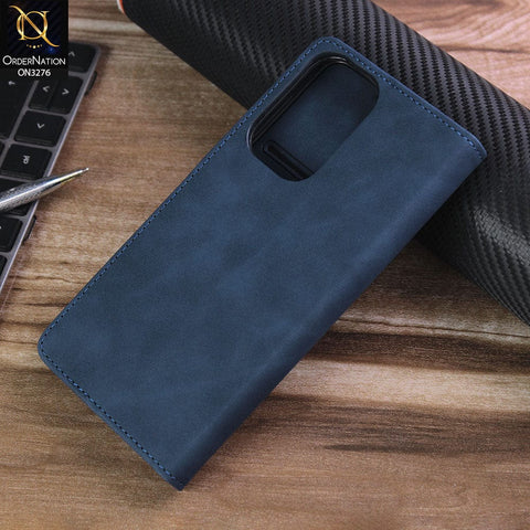 Samsung Galaxy A23 Cover - Blue - ONation Business Flip Series - Premium Magnetic Leather Wallet Flip book Card Slots Soft Case
