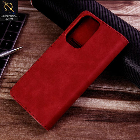 Samsung Galaxy A53 5G Cover - Red - ONation Business Flip Series - Premium Magnetic Leather Wallet Flip book Card Slots Soft Case